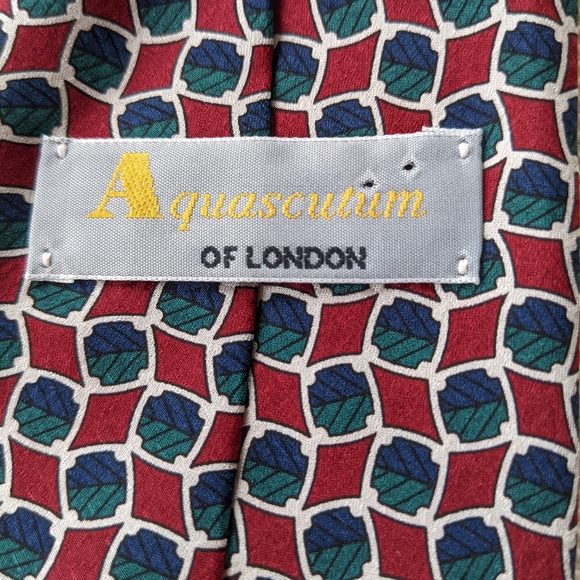 Vintage silk mens tie - Aquascutum London Made in Canada - Picture 6 of 8